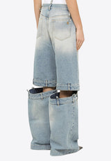 Wide-Leg Jeans with Cut-Out Detail