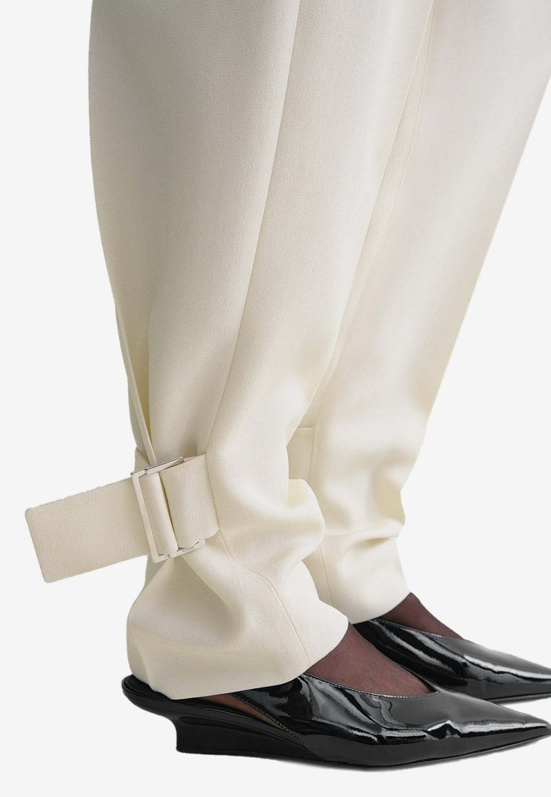 Tapered-Leg Pants with Buckle Detail