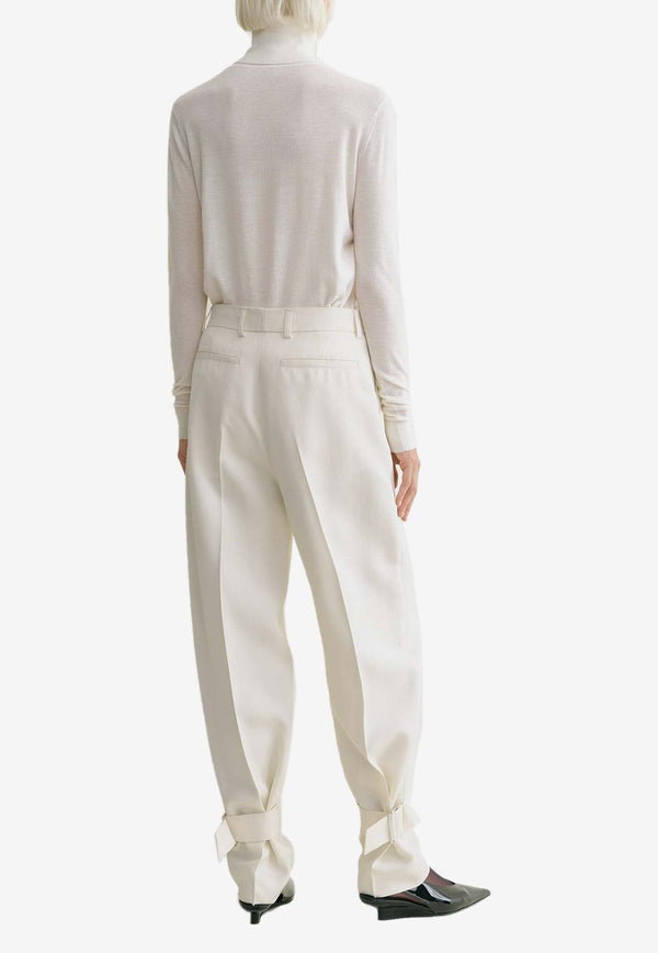 Tapered-Leg Pants with Buckle Detail