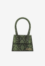 Le Chiquito Moyen Bag in Embossed Python Leather