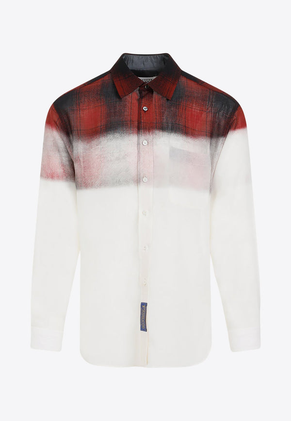 Faded-Effect Overshirt in Wool Blend