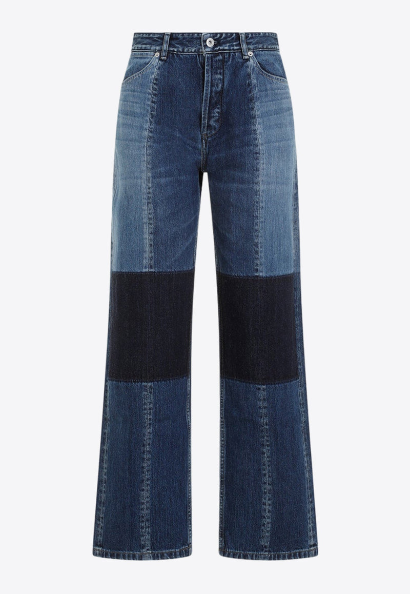 Straight-Leg Patchwork Jeans