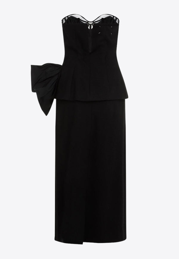 Décortiqué Strapless Midi Dress in Wool