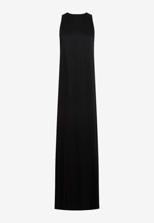 Back-Tie Satin Crepe Maxi Dress