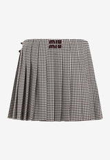 Checked Pleated Mini Skirt