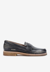 Jerry Vintage-Effect Leather Loafers