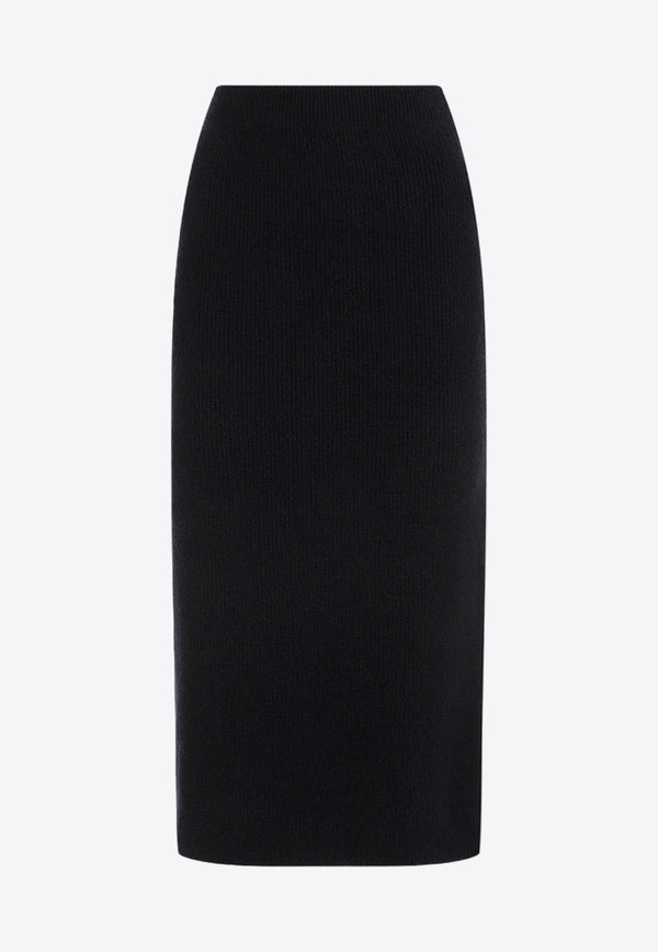 Rib-Knit Midi Skirt