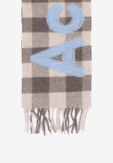 Logo Checked Wool Scarf