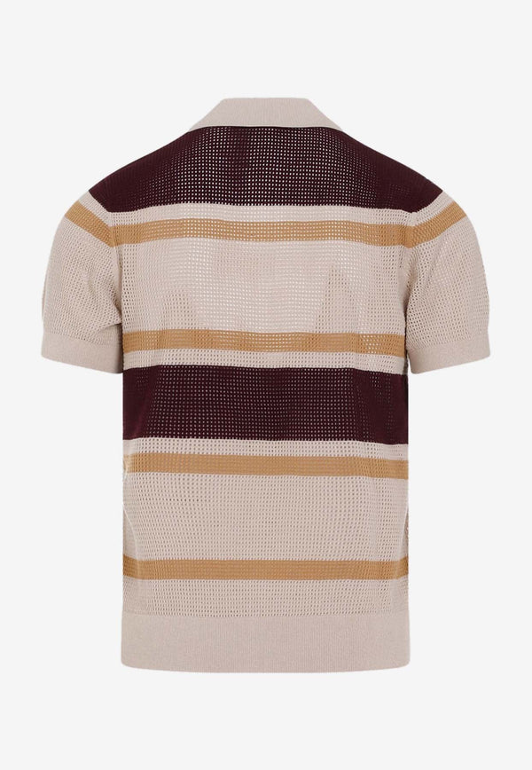 Striped Knitted Polo T-shirt