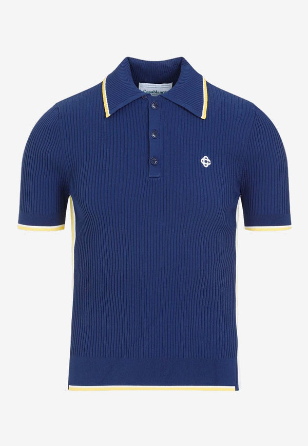 Logo-Embroidered Ribbed Polo T-shirt