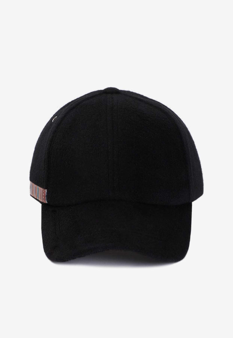 Signature Trim Baseball Cap in Wool