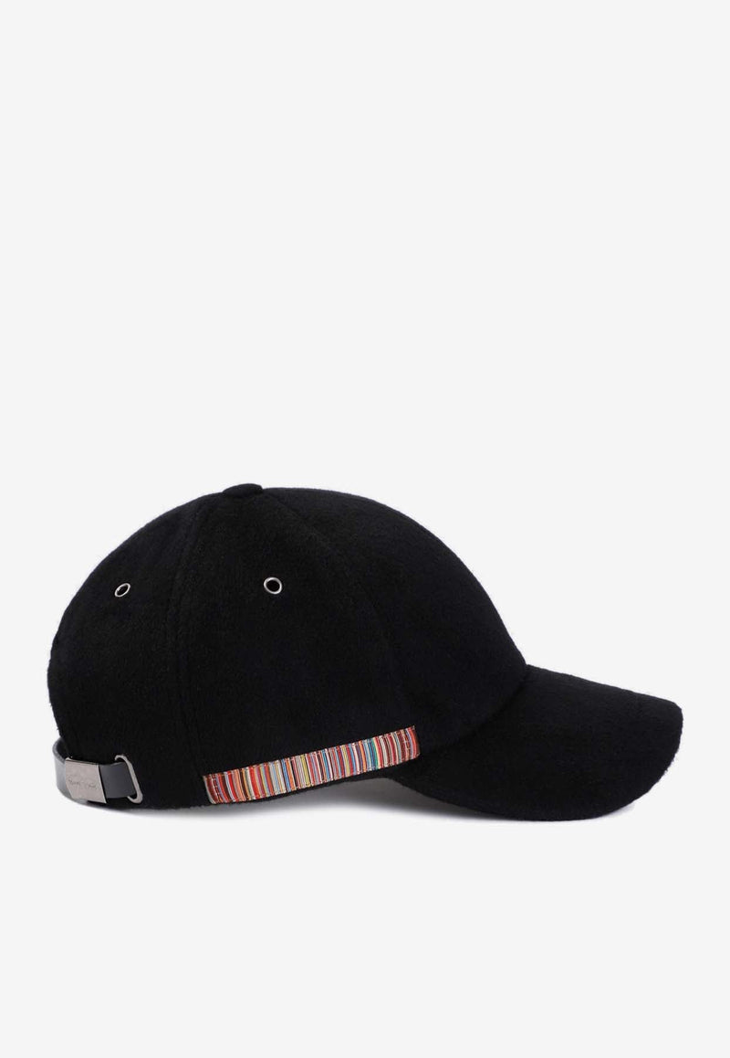 Signature Trim Baseball Cap in Wool