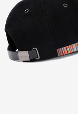 Signature Trim Baseball Cap in Wool