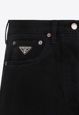 Wide-Leg Logo-Plaque Jeans