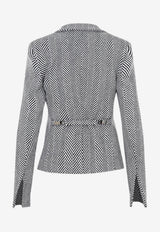 Herringbone Single-Breasted Blazer