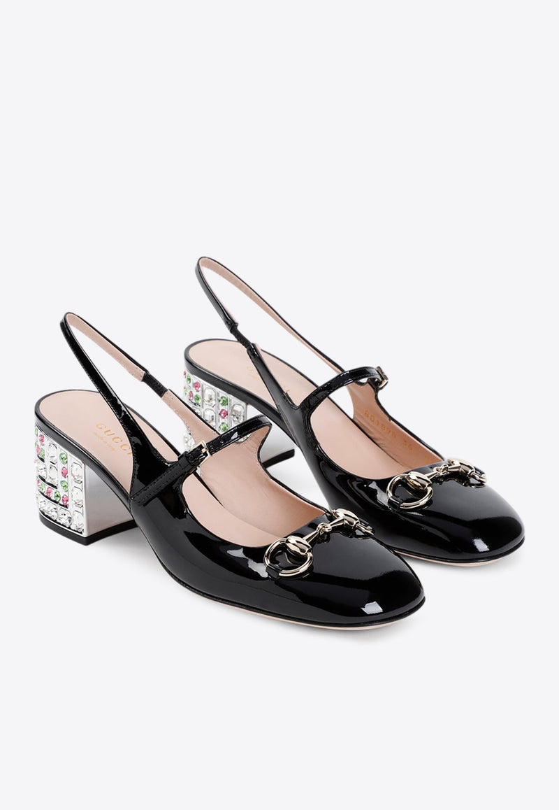 Horsebit 55 Crystal-Embellished Pumps