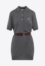 Belted Silk T-shirt Dress