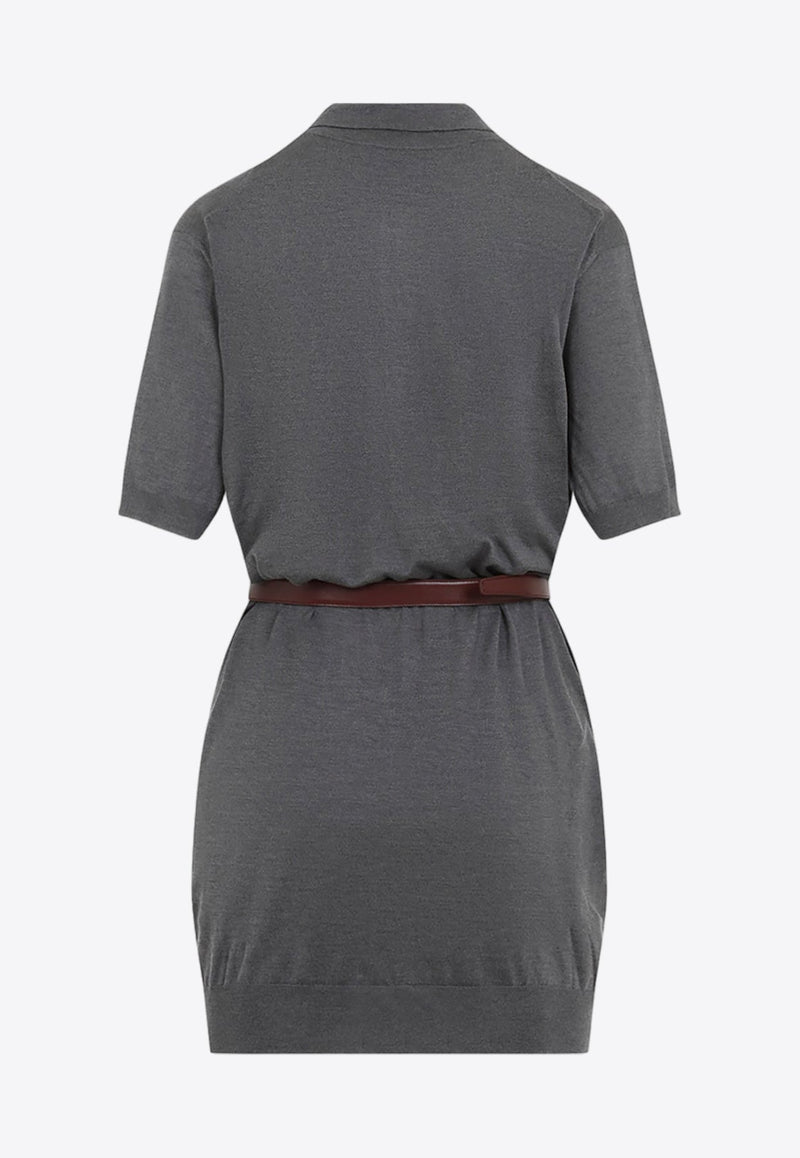 Belted Silk T-shirt Dress