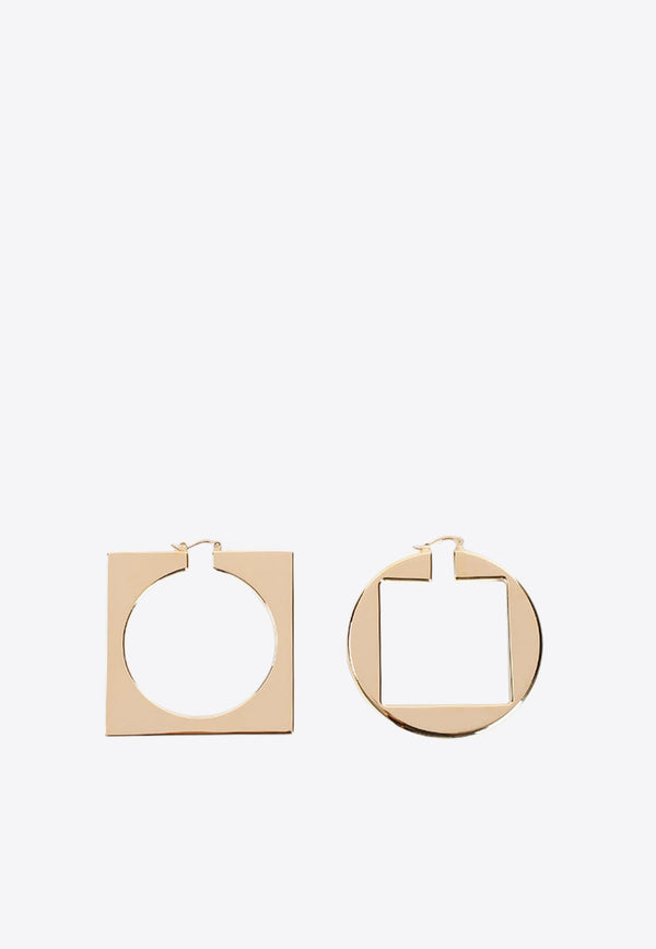 Circle and Square Hoop Earrings