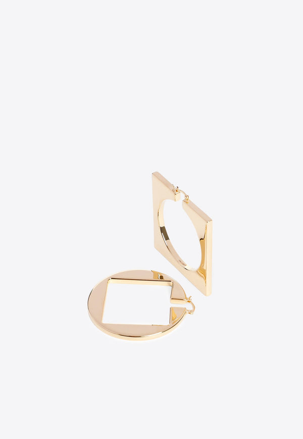 Circle and Square Hoop Earrings