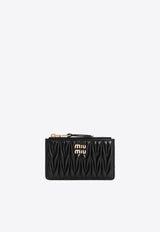 Matelassé Nappa Leather Envelope Zip Wallet