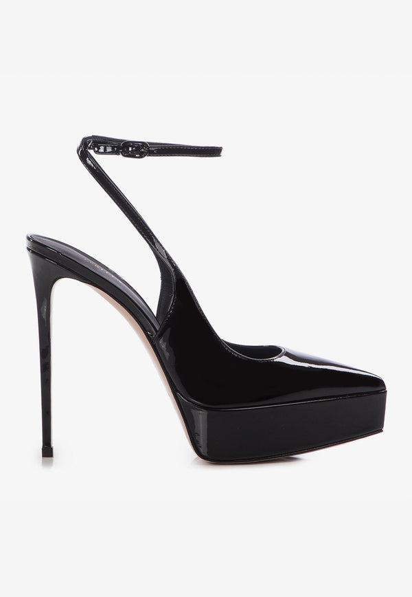 Uma 140 Slingback Platform Pumps in Patent Leather