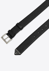 Triangle Logo Saffiano Leather Belt