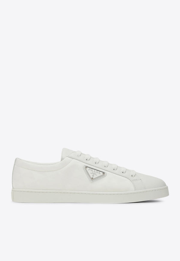 Triangle Logo Leather Sneakers