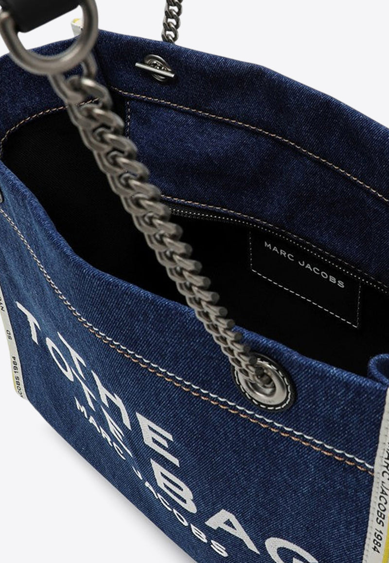 The Medium Denim Chain Tote Bag