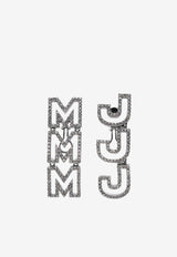 MJ Logo Crystal Drop Earrings