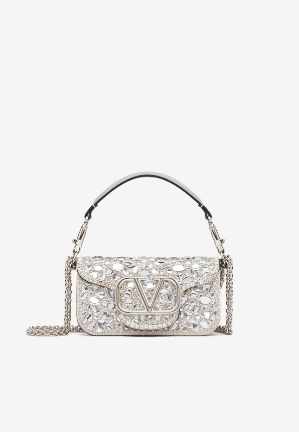 Small Crystal-Embellished VLogo Shoulder Bag