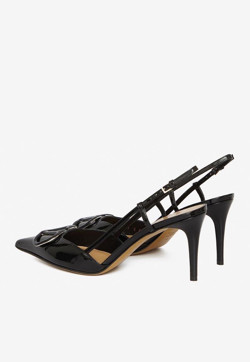 80 VLogo Slingback Pumps in Patent Leather