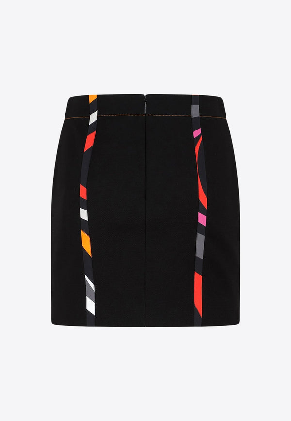 Marmo Print Trim Mini Skirt