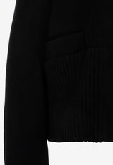 Rib Cropped Wool Coat