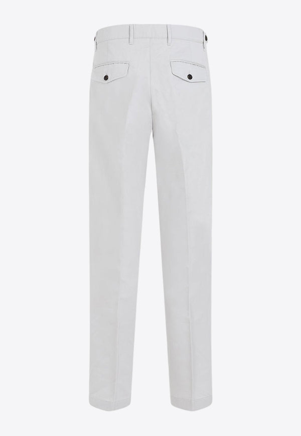 Linen-Blend Tailored Pants