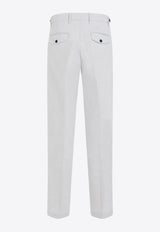 Linen-Blend Tailored Pants