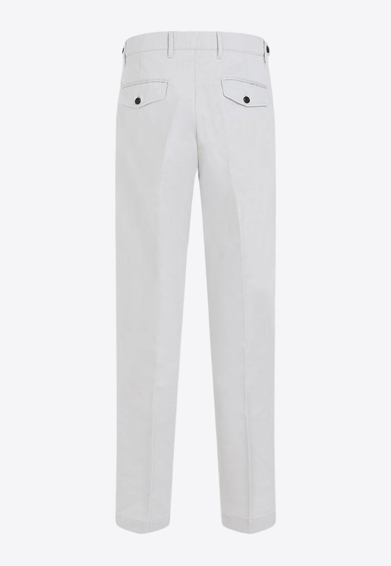 Linen-Blend Tailored Pants