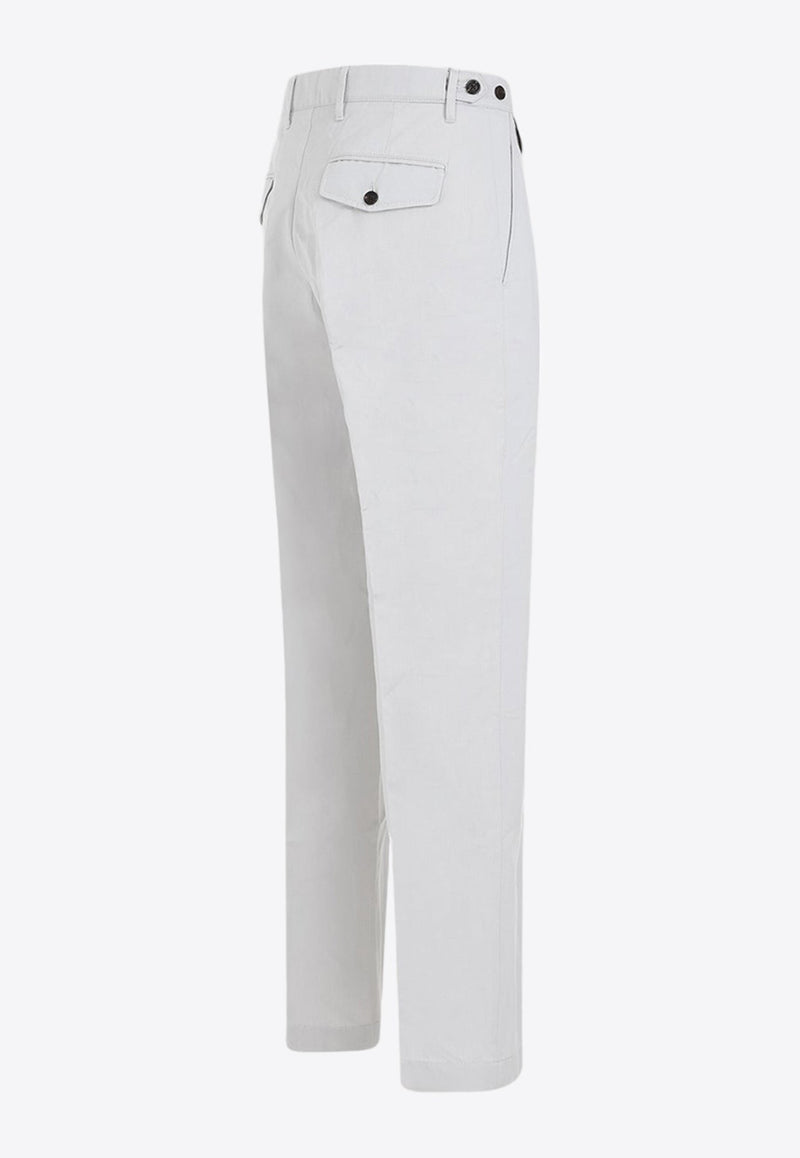 Linen-Blend Tailored Pants