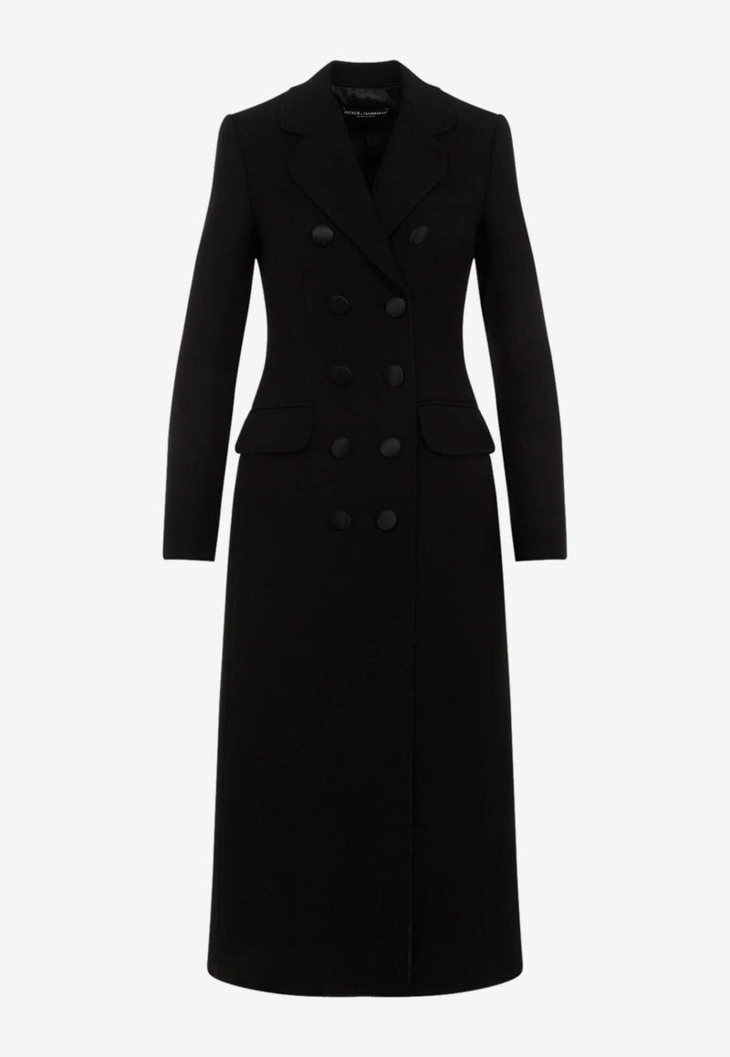 Double-Breasted Long Wool Coat