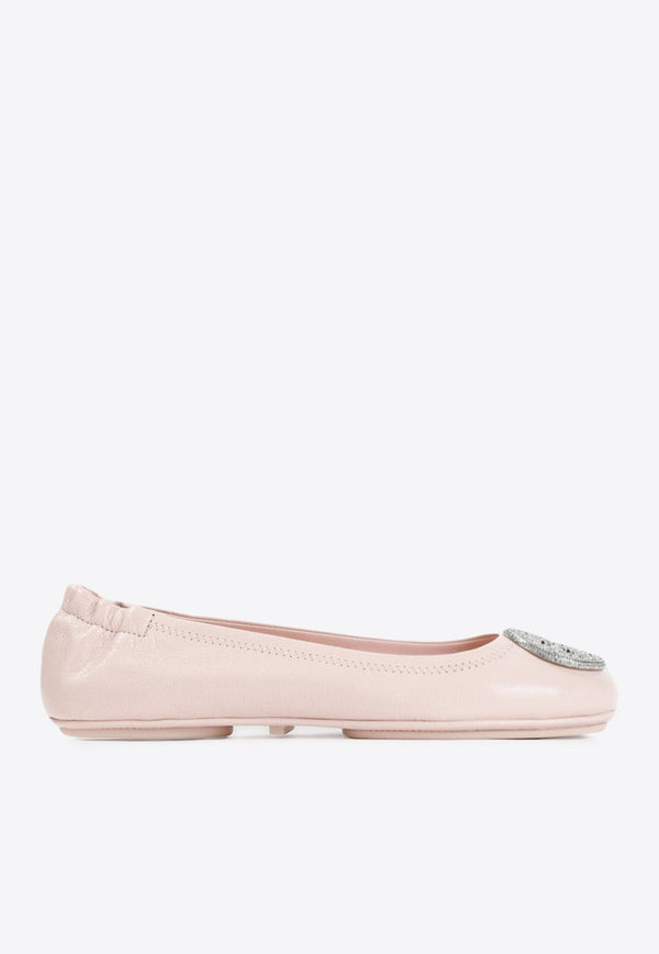 Minnie Pavé Leather Ballerina Shoes
