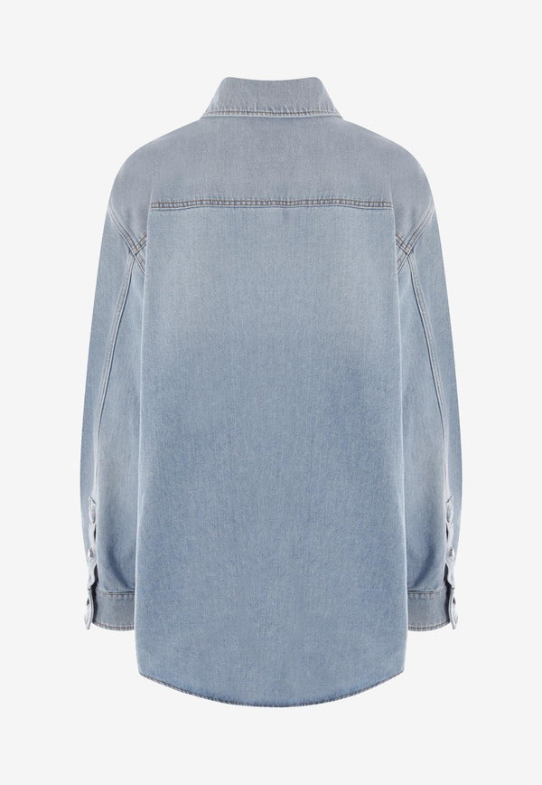 VLogo Embossed Denim Shirt