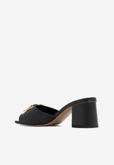 Rockstud 60 Calf Leather Mules