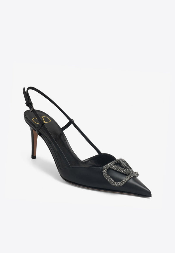 80 VLogo Slingback Pumps in Calf Leather