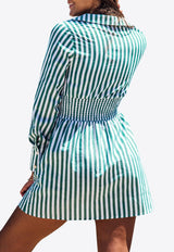 Vignes Elastic Waist Striped Mini Dress