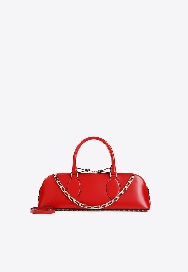 Rockstud East-West Leather Shoulder Bag