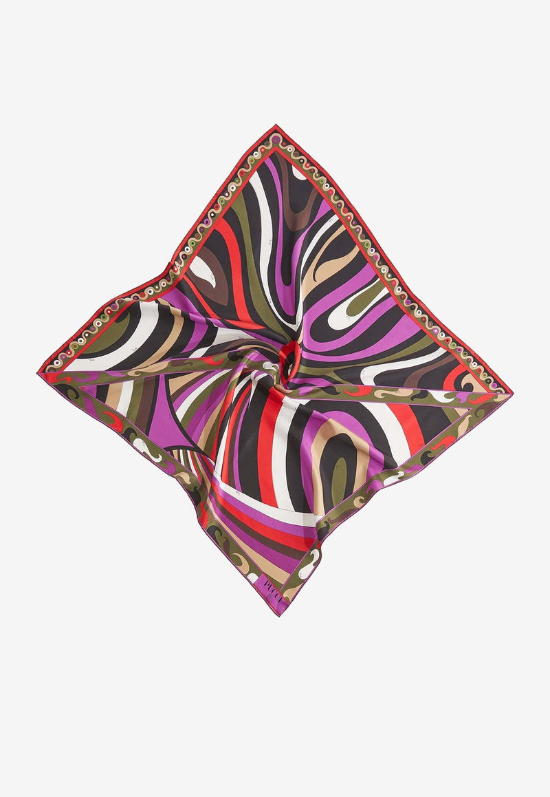 Large Iride and Marmo Print Silk Scarf