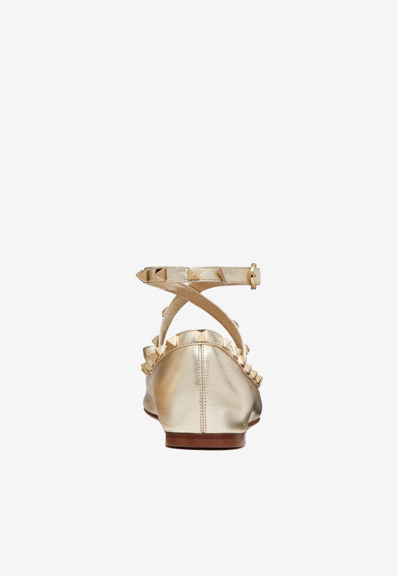 Rockstud Ballerinas in Laminated Nappa Leather