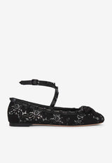 Rockstud Macramé Lace Ballerinas