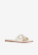 VLogo Cut-Out Flat Sandals