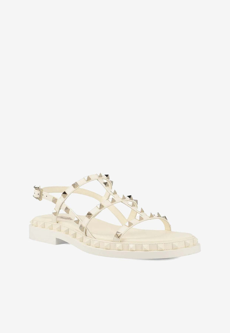 Rockstud Strappy Leather Sandals